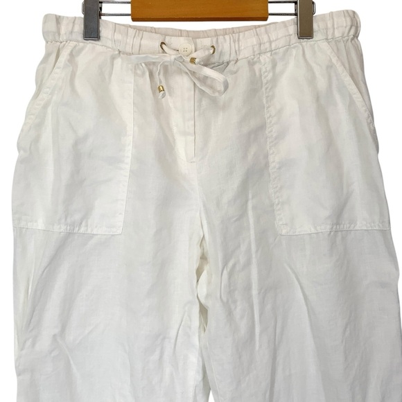 Jones New York Signature Pants Womens 10 White Elastic Waist Straight Leg - Picture 3 of 7